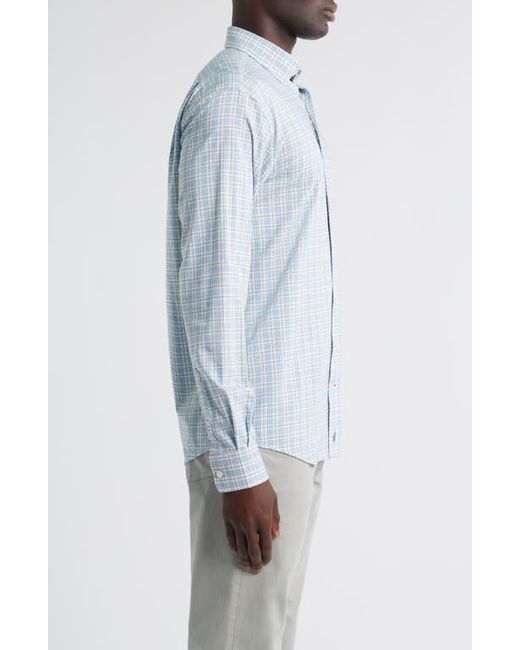Johnnie-o Blue Ferdinand Plaid Performance Button-Up Shirt for men