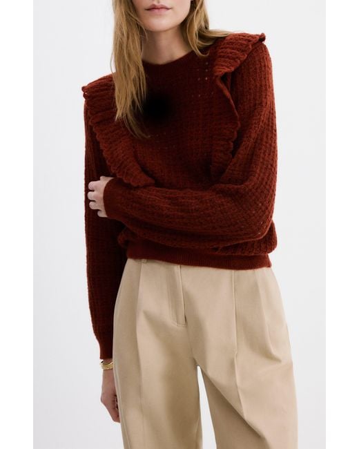 Mango Red Openwork Sweater