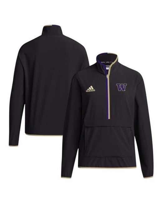 Adidas Blue Washington Huskies 2024 Coaches Sideline Half-Zip Jacket for men