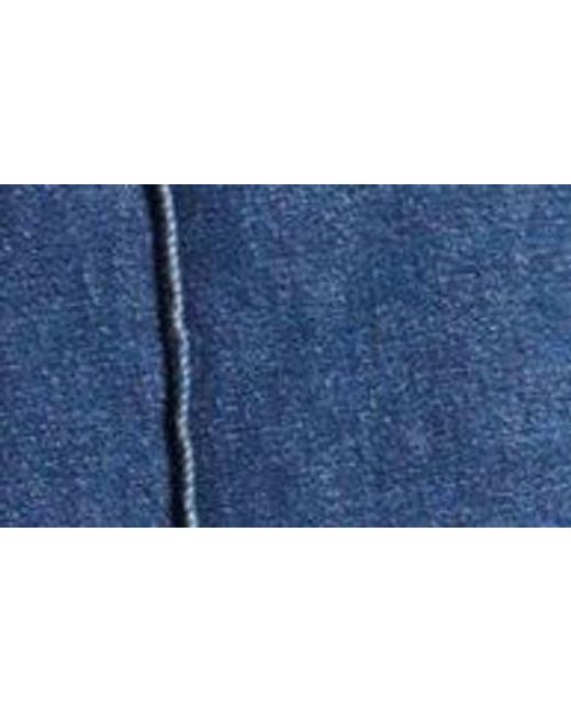 GOOD AMERICAN Blue Pintuck High Waist Wide Leg Trouser Jeans
