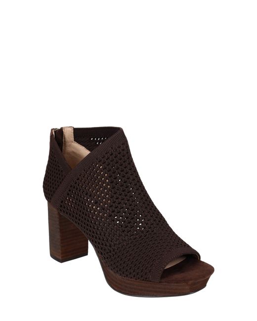 Pelle Moda Brown Aurel Open Toe Platform Bootie