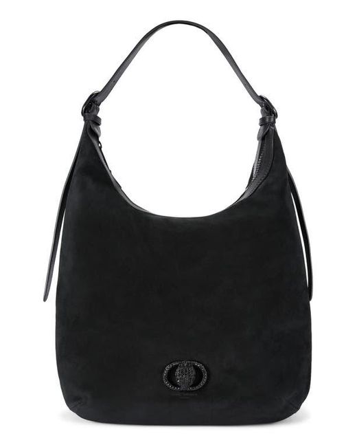Kurt Geiger Black Large Chelsea Soft Suede Hobo Bag
