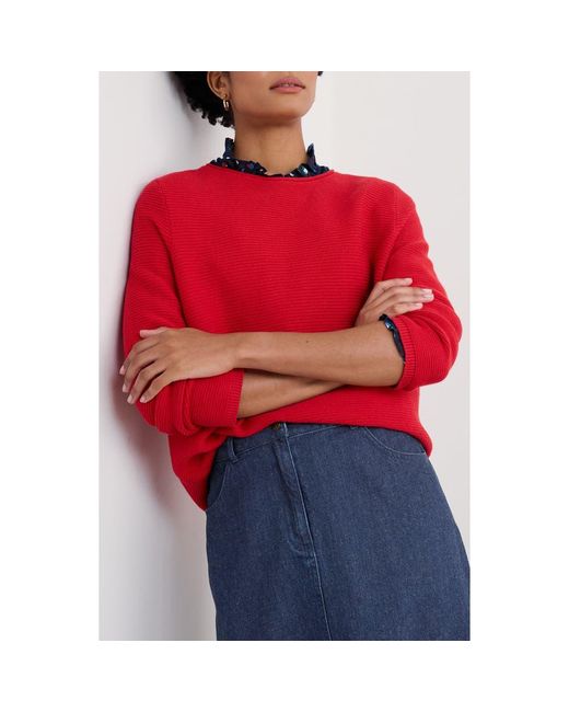 Seasalt Cornwall Red Makers Rib Organic Cotton Sweater