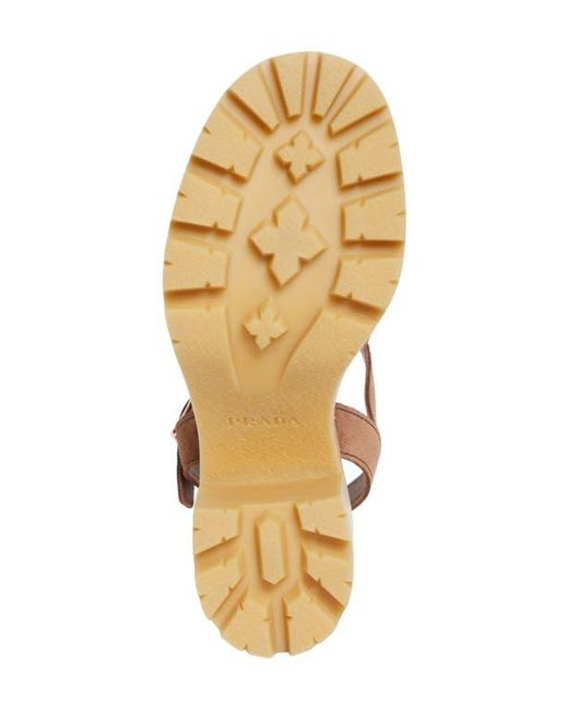 Prada Brown Stride Platform Sandal