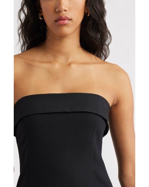 Open Edit Black Strapless Foldover Body-Con Minidress