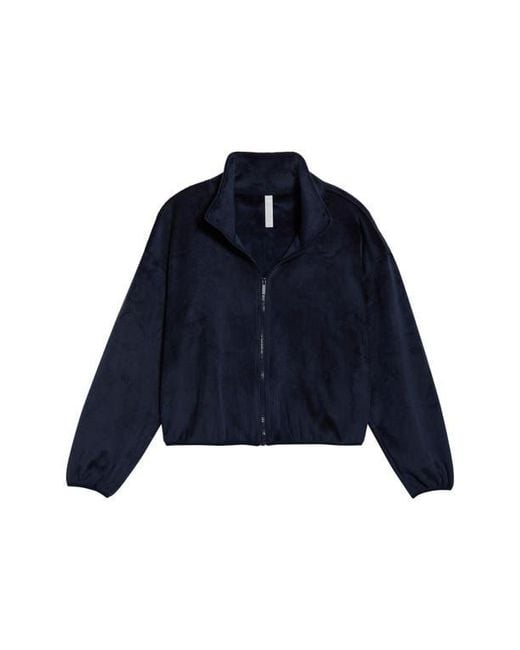 Zella Blue Plush Rib Jacket