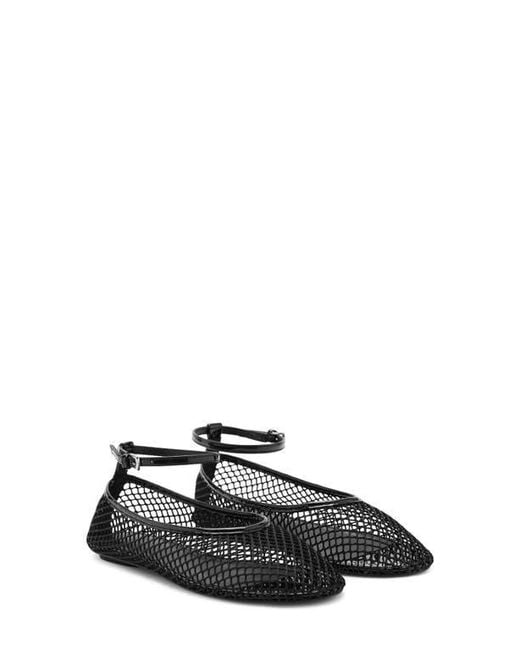 Mango Black Ankle Strap Ballet Flat