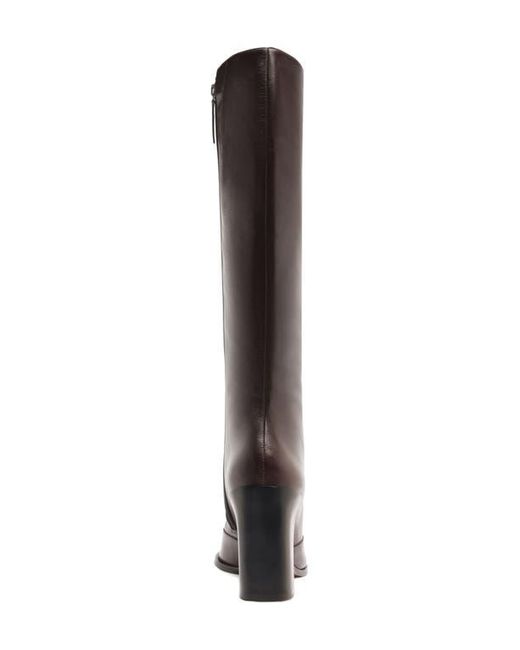 SCHUTZ SHOES Brown Raffaela Up Block Pointed Toe Knee High Boot