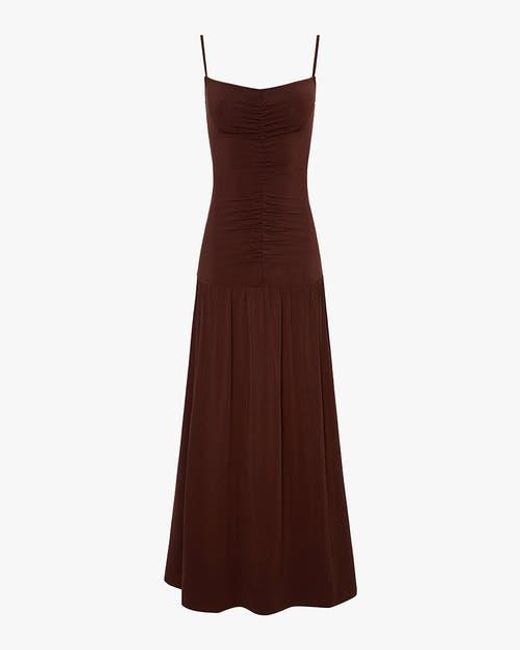 WeWoreWhat Brown Ruched Front Scoop Maxi Dress