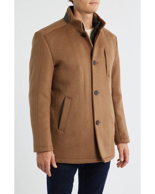 Johnston & Murphy Brown Upton Car Coat With Removable Bib for men