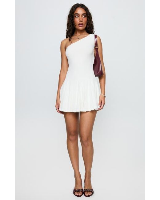 Princess Polly White Writing Vows One-Shoulder Minidress