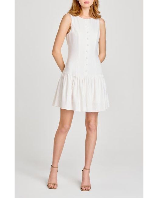 Wayf White Martini Linen Blend Minidress