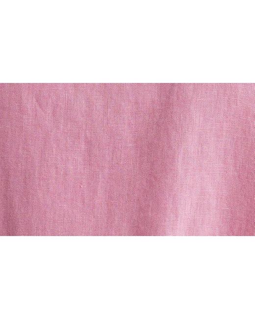 Madewell Pink Bateau Neck Linen Top