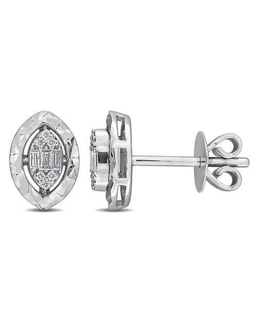 Julianna B Metallic Diamond Cluster Stud Earrings