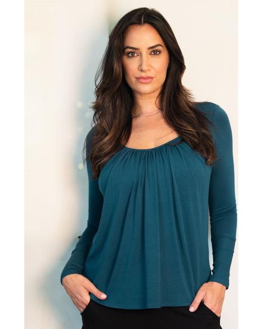 JJwinks Blue Full Moon Built-In Shelf Lounge & Sleep Long Sleeve Top