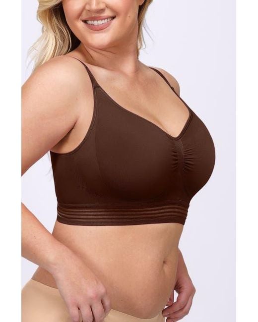 Shapellx Brown Wireless Full Coverage Seamless Bra