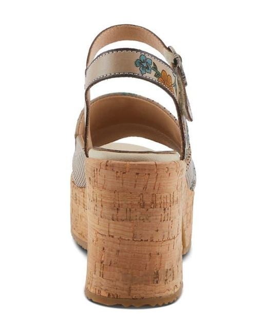 Spring Step Brown Halena Platform Sandal