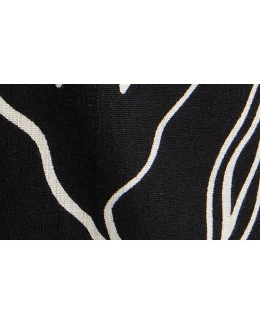 Mango Black Liza Print Wide Leg Pants
