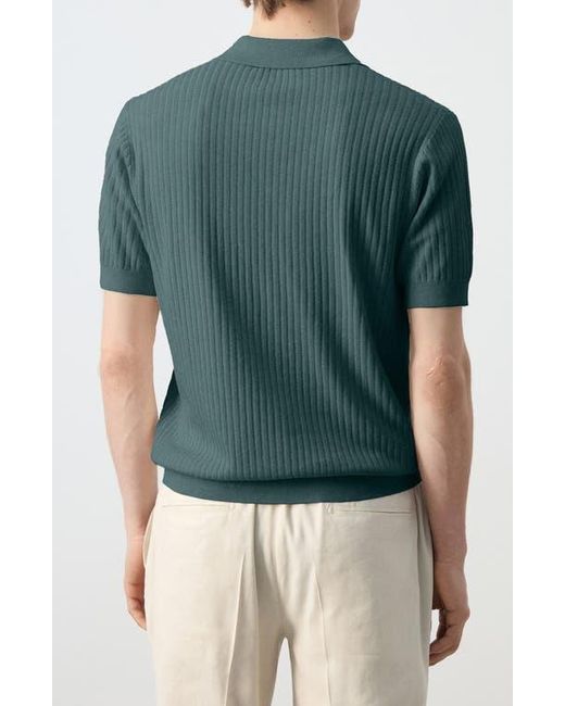 Mango Green Rib Polo for men