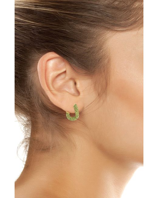Kurt Geiger Green Curved Hoop Earrings