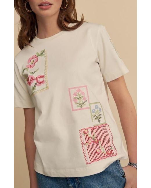 Next Natural Cross Stitch Embroidered T-Shirt