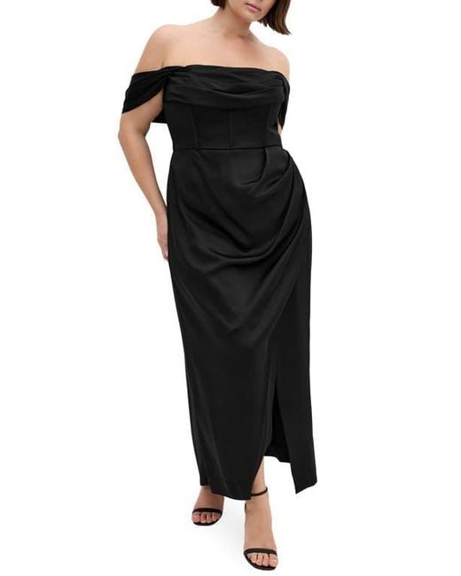 off both shoulder dresses MAGDALENA Two Way Off Shoulder Chiffon Maxi Dress with Layered Ruffle  Detail (Old Rose Chiffon)