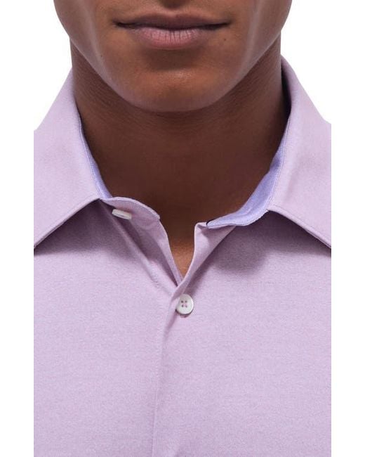 Bugatchi Purple Jimmy Ooohcotton Solid Button-Up Shirt for men