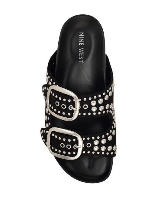 Nine West Black Flinne Studded Platform Sandal