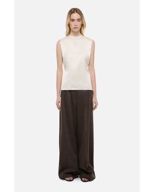 Helmut Lang White Scarf Drape Detail Reversible Silk Top