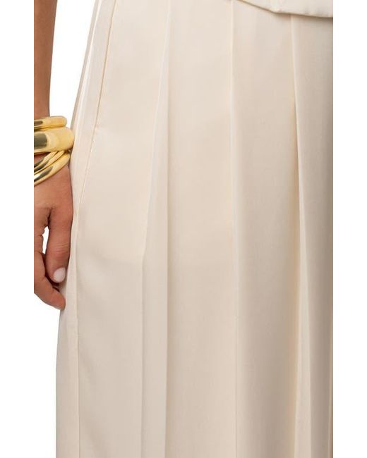 JLUXLABEL Natural Clara Pleated Wide Leg Trousers