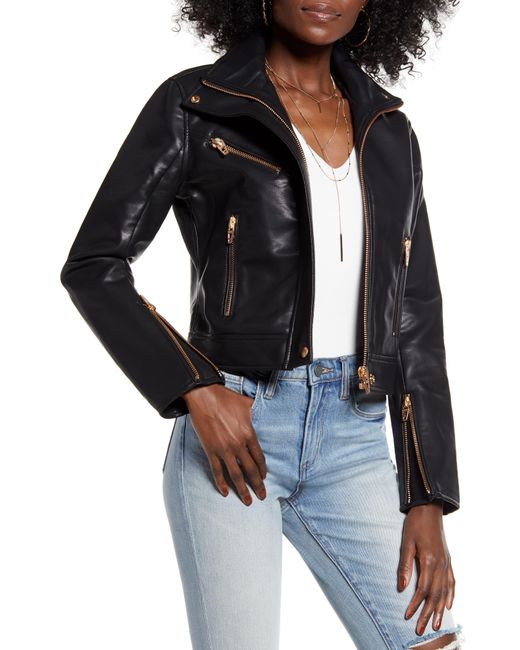 Blank NYC Black The Essentials Faux Leather Moto Jacket