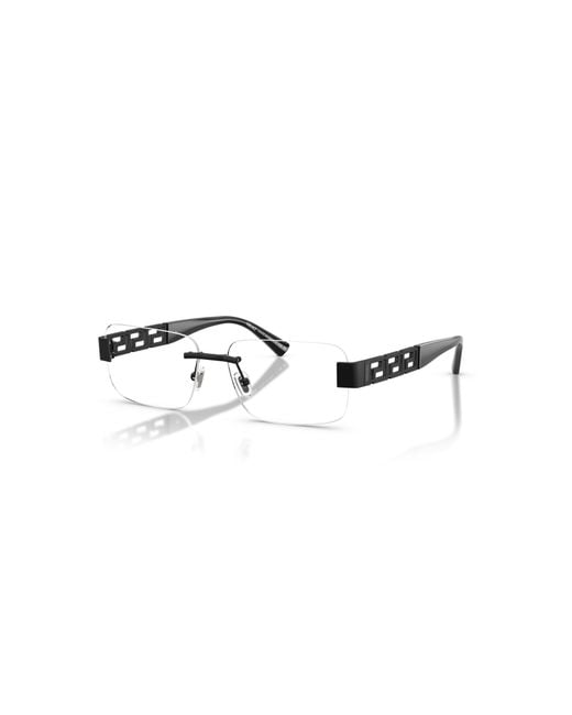Versace Black 56Mm Rectangle Optical Glasses for men