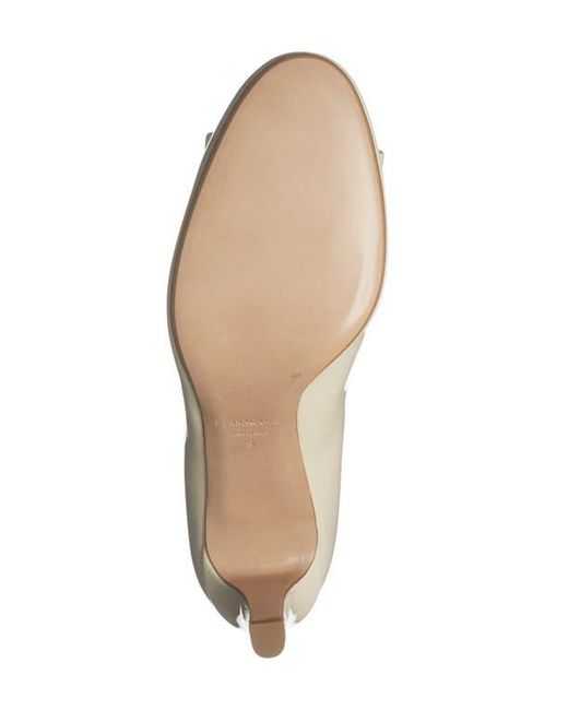 Ferragamo White Carla Bow Pump