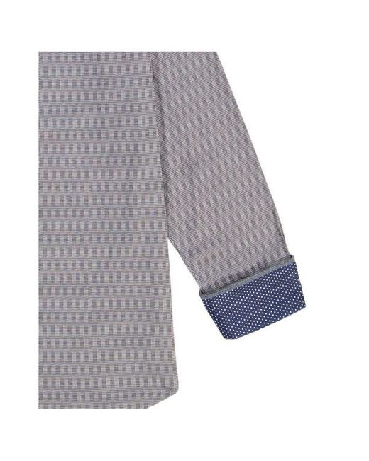 Robert Graham Gray Akron Stretch Cotton Button-Up Shirt for men
