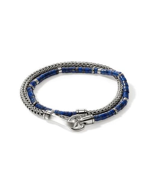 John Hardy Blue Heishi Chain Wrap Bracelet for men