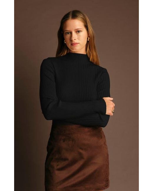 DELUC Black Nate Funnel Neck Sweater