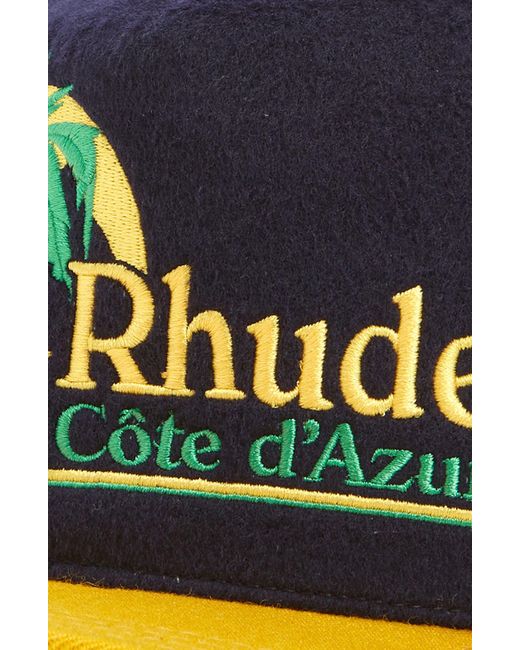 Rhude Blue Azure Coast Snapback Wool Blend Baseball Cap for men
