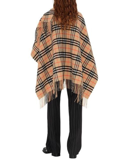 Burberry Black Check Wool & Cashmere Cape