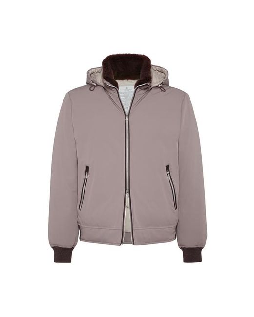 Brunello Cucinelli Brown Nylon Down Jacket for men