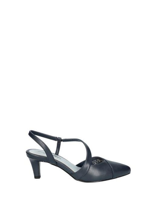 Easy Street Blue Emerald Slingback Pointed Toe Pump