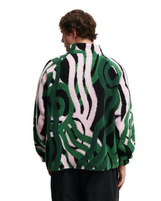 Cotton On Green Tylah Saunders Teddy 1/2 Zip Fleece for men