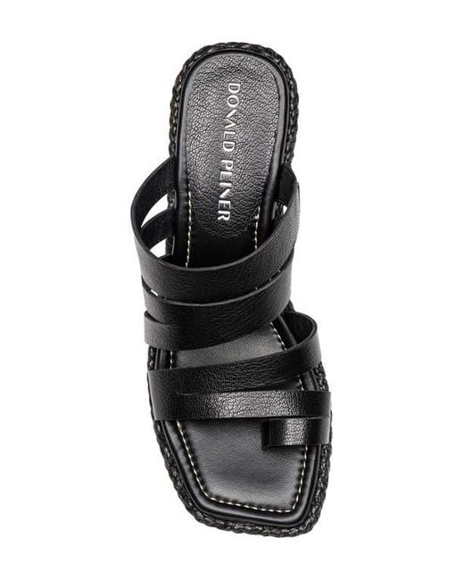 Donald J Pliner Black Annamaria Platform Wedge Slide Sandal