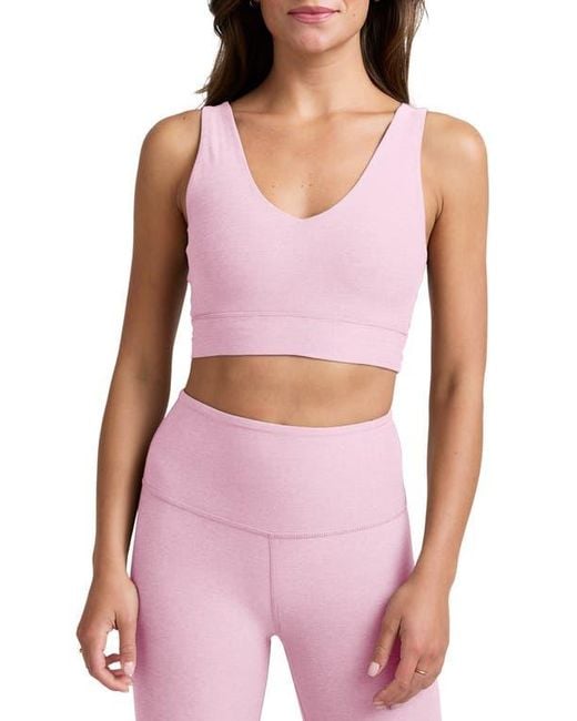 Beyond Yoga Purple Space Dye Longline Sports Bra