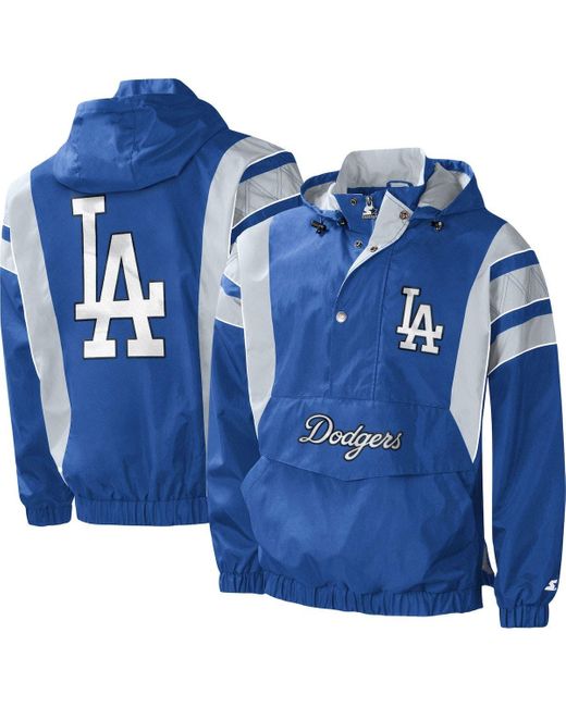 Starter Blue Los Angeles Dodgers Impact Hoodie Half-zip Jacket At Nordstrom for men