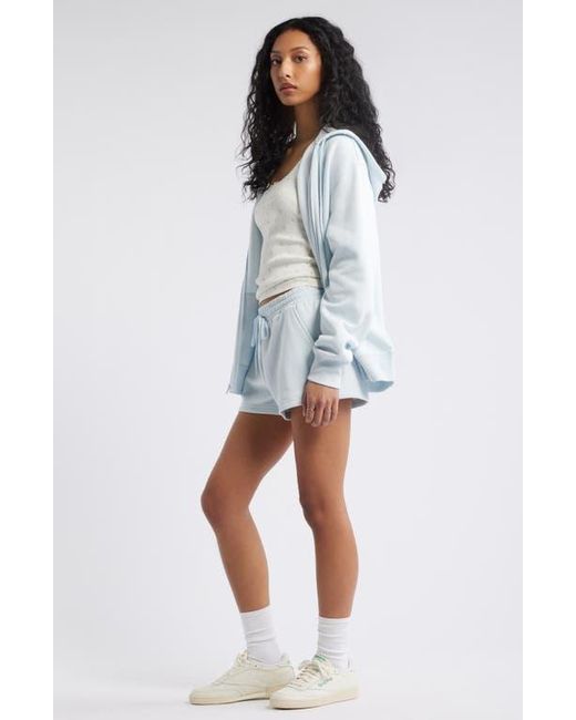 BP. White Elastic Waist Fleece Shorts