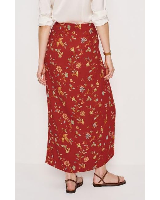Reformation Red Opal Print Wrap Skirt