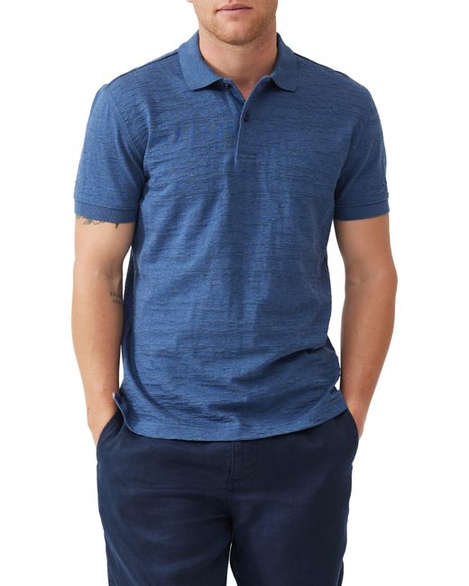 Rodd & Gunn Blue Banks Road Sports Fit Textured Cotton Polo for men