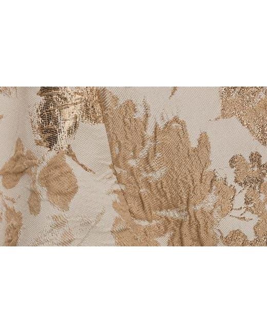 Donna Karan Natural One-Shoulder Cascading Ruffle Gown