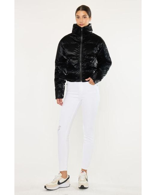 Kancan Black Lux Cropped Puffer Jacket