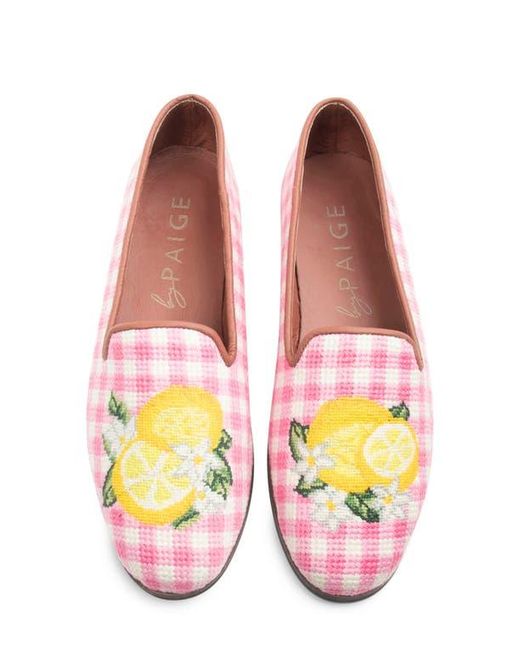 PAIGE Pink Needlepoint Loafer